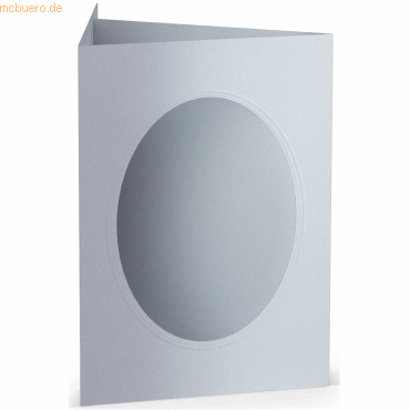 25 x Paperado Passepartoutkarte B6 oval Marble white von Paperado