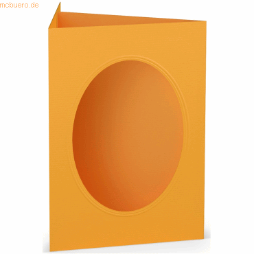 25 x Paperado Passepartoutkarte B6 oval Ocker von Paperado