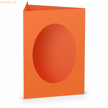 25 x Paperado Passepartoutkarte B6 oval Orange von Paperado