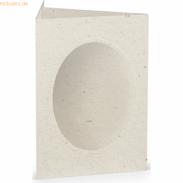 25 x Paperado Passepartoutkarte B6 oval Terra Vanilla von Paperado