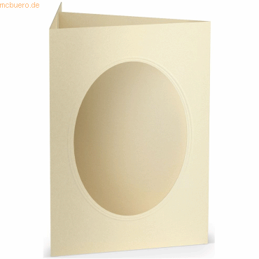 25 x Paperado Passepartoutkarte B6 oval candle light von Paperado