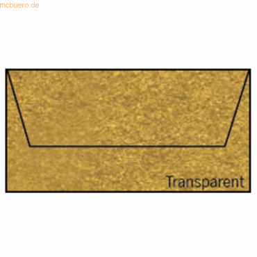 50 x Paperado Briefumschlag Fine Paper DL Nassklebung Transparent Gold von Paperado