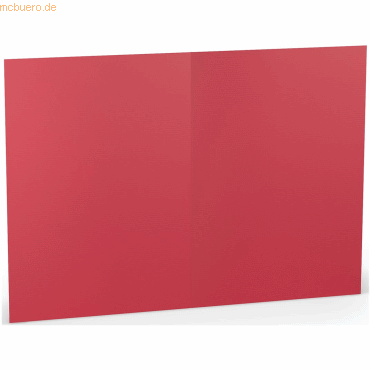 50 x Paperado Doppelkarte A5 hoch Rot von Paperado