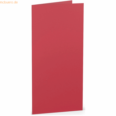 50 x Paperado Doppelkarte DL hoch Rot von Paperado