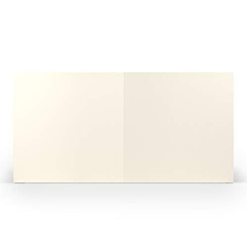 PAPERADO 25 Faltkarten Quadratisch 15,7 x 15,7 cm - Ivory gerippt Creme - Doppelkarten vorgefaltet blanko 220 g/m² - Kleine Klappkarten Basteln Einladungskarten Hochzeit Kommunion von Paperado