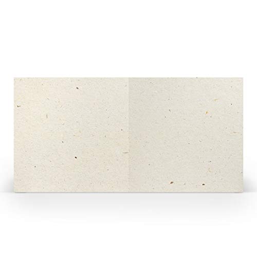 PAPERADO 25 Faltkarten Quadratisch 15,7 x 15,7 cm - Terra Vanilla Creme Beige - Doppelkarten vorgefaltet blanko 220 g/m² - Kleine Klappkarten Basteln Einladungskarten Hochzeit Kommunion von Paperado