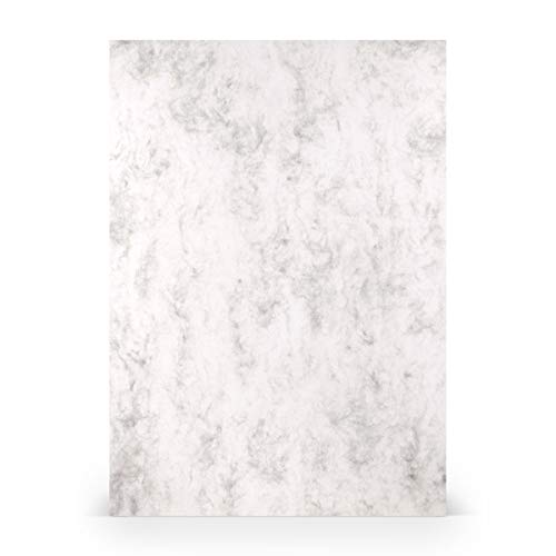 PAPERADO 25x Tonpapier DIN A4 - Grau Mamora Marmor Weiß 160 g/m² Papierbögen - Bastelpapier in 29,7 x 21 cm Malen, Basteln & Drucken von Paperado