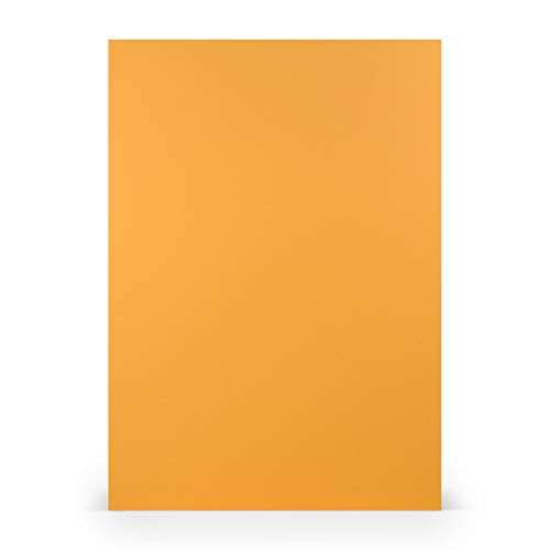 PAPERADO 50x Tonpapier DIN A4 - Ocker gerippt Orange Braun 160 g/m² Papierbögen - Bastelpapier in 29,7 x 21 cm Malen, Basteln & Drucken von Paperado
