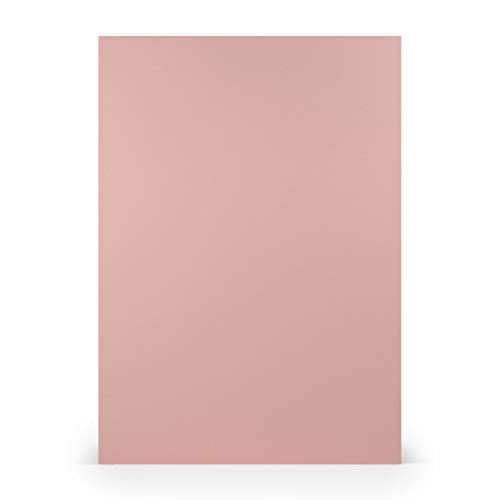 PAPERADO 50x Tonpapier DIN A4 - Rose gerippt Alt-Rosa 160 g/m² Papierbögen - Bastelpapier in 29,7 x 21 cm Malen, Basteln & Drucken von Paperado