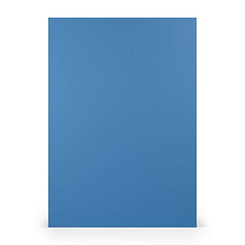 PAPERADO 50x Tonpapier DIN A4 - Stahlblau gerippt Royal-Blau 160 g/m² Papierbögen - Bastelpapier in 29,7 x 21 cm Malen, Basteln & Drucken von Paperado