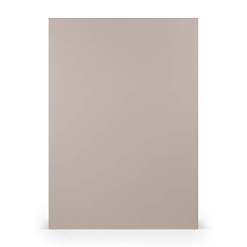 PAPERADO 50x Tonpapier DIN A4 - Taupe gerippt Hell-Braun Schlamm Grau 160 g/m² Papierbögen - Bastelpapier in 29,7 x 21 cm Malen, Basteln & Drucken von PAPERADO