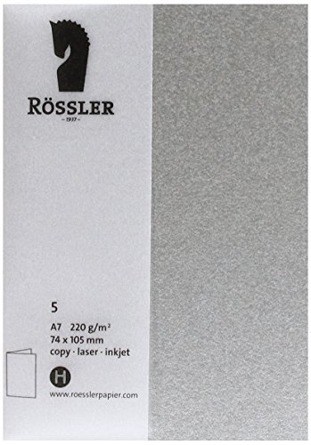 Paperado A7 Doppelkarte – amarena (5 Stück)-P - silber von Paperado
