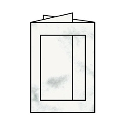 Paperado B6 Fotokarten mit rechteckiger Blende, 3-fach-Faltung – (5 Stück) grau (grey marble) von Paperado