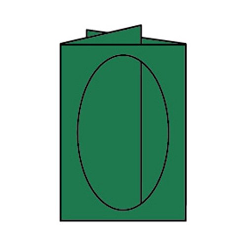 Paperado B6 Trifold Foto Karten mit Oval Aperture – amarena (5 Stück)-P - waldgrün von Paperado