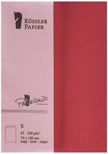 Paperado Faltkarte, A7, Rot, 5 Stück von Paperado