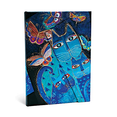 Laurel Burch Katzen Schmetterlinge - Notizbuch Midi Liniert - Paperblanks, Midi (180 x 130) von Paperblanks