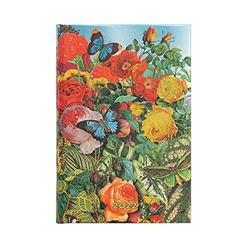 Paperblanks 12 Monate 2022 Schmetterlingsgarten | Ein Jour Paar Seite | Mini (98 × 140 mm) von Paperblanks
