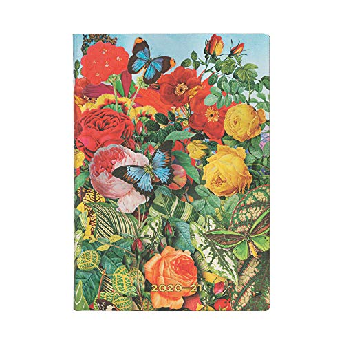 Paperblanks 18 Monatskalender Flexi 2020-2021 (Softcover) Schmetterlingsgarten | Horizontal | Midi (130 × 180 mm) von Paperblanks
