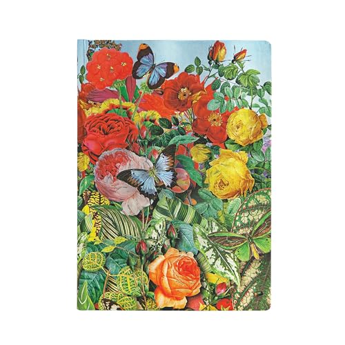 Paperblanks - Naturcollagen Schmetterlingsgarten - Notizbuch Midi Liniert von Paperblanks