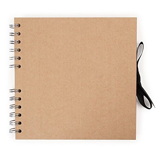 Paperchase Kleines quadratisches Sammelalbum, Fotoalbum, Erinnerungsbuch, leere Leinwand für Ihre Kunst-, Bastel- und Design-Projekte, 60 Seiten (30 Blatt) dickes 200 g/m² Kraftpapier von Paperchase