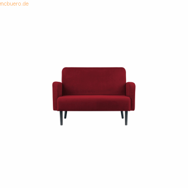 Paperflow Sofa LISBOA LC2PV.01.18 2 Sitzer Samt schwarz/rot von Paperflow
