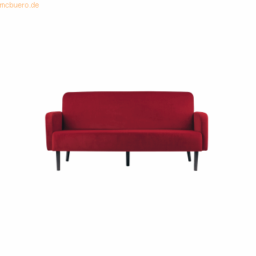 Paperflow Sofa LISBOA LC3PV.01.18 3Sitzer Samt schwarz/rot von Paperflow