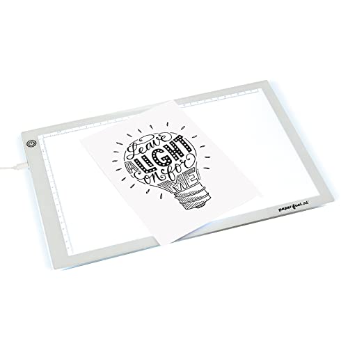 Vaessen Creative Paperfuel Lightpad LED DIN A4, zum Zeichnen und Skizzieren, für Handlettering, Diamantmalerei und andere Bastelarbeiten, White von Vaessen Creative