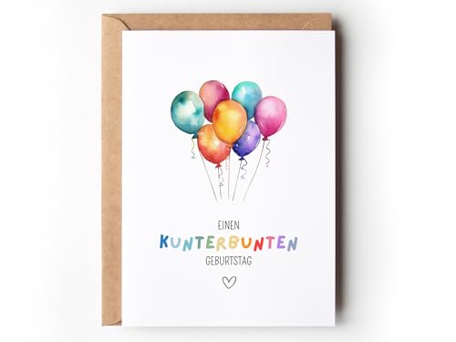 Paperlane by Essi Bunte Ballons Geburtstagskarte für Kinder, farbenfrohe Glückwunschkarte DIN A6 für Mädchen und Jungen, Grußkarte Luftballons Aquarell Kindergeburtstag (1 Klappkarte mit Umschlag) Paperlane by Essi Bunte Ballons Geburtstagskarte für Kinder, farbenfrohe Glückwunschkarte DIN A6 für Mädchen und Jungen, Grußkarte Luftballons Aquarell Kindergeburtstag (1 Klappkarte mit Umschlag) von Paperlane by Essi