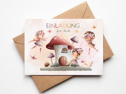 Paperlane by Essi Fee Einladungskarten - Mädchen Kindergeburtstag - inkl. Umschläge 10 Stück (Einladungskarten) von Paperlane by Essi