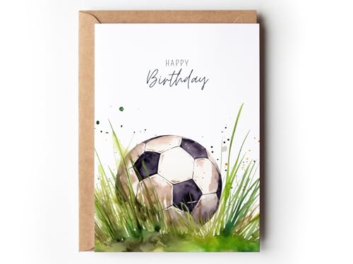 Paperlane by Essi Fußball Geburtstagskarte für Kinder, coole Kicker Glückwunschkarte DIN A6 für Jungen, Grußkarte Happy Birthday für Fußballfans Aquarell Kindergeburtstag (1 Klappkarte mit Umschlag) Paperlane by Essi Fußball Geburtstagskarte für Kinder, coole Kicker Glückwunschkarte DIN A6 für Jungen, Grußkarte Happy Birthday für Fußballfans Aquarell Kindergeburtstag (1 Klappkarte mit Umschlag) von Paperlane by Essi