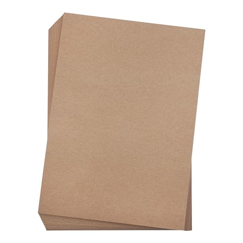 100 Blatt Kraftpapier DIN A4 Set - 225 g - 21 x 29,7 cm - Bastelpapier & Naturkarton Pappe Blätter aus Kraftkarton von Papermane