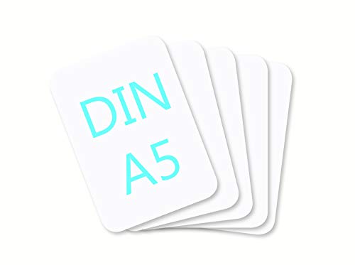 DIN A5 Blanko Papier Karton Karteikarten Set zum Selbstgestalten 300 g/m² Bastelkarton runde Ecken weiß elfenbein (weiß matt 350g/m², 25 Blatt) von Papermane