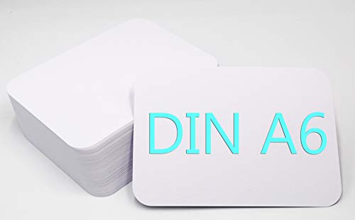 DIN A6 Postkarten Karteikarten Set Blanko zum Selbstgestalten Wahlweise mit Umschlägen und runden Ecken (weiss matt rund 350g/m², 100 Karten) von Papermane