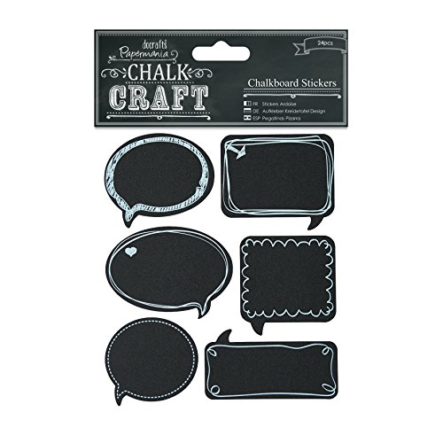 Papermania 24 Kreide Craft Sprechblasen Tafel Aufkleber, Schwarz von Papermania