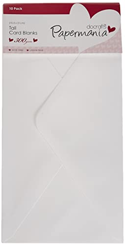 Papermania 300 GSM hoch blanko Karten und Umschläge, 10 Stück, Weiß Papermania 300 GSM hoch blanko Karten und Umschläge, 10 Stück, Weiß von Papermania