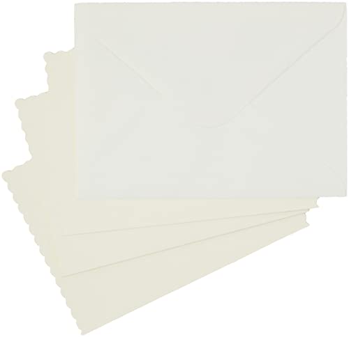 Papermania 5 x Bluetooth 300 GSM gewelltem blanko Karten und Umschläge, cremefarben, 12 Stück von Docrafts