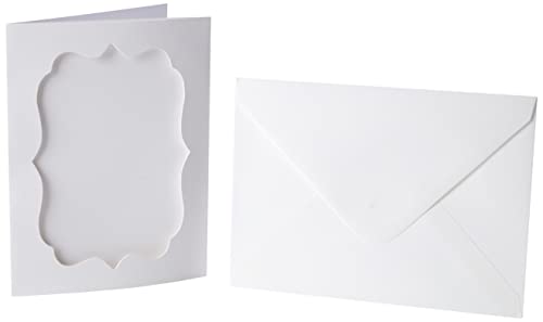 Papermania 8 x 6 300 GSM Fach Faltung Tri Fold Aperture Karten und Umschläge, 4 Stück, Weiß von Papermania