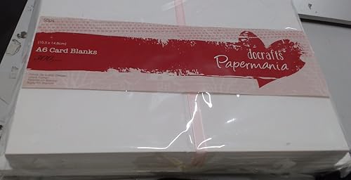 Papermania A6 Blanko Karte und Umschlag, 50er Packung, Weiß von Papermania