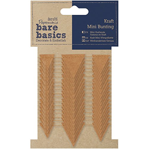 Papermania Bare Basics Kraft Mini Dreiecke Wimpelkette, braun von Docrafts