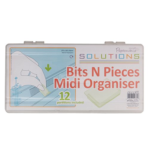 Papermania Bits-n-Pieces Midi Organizer mit 12 Partitionen, transparent von Papermania