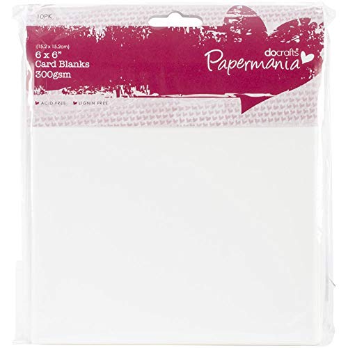 Papermania Blanko-Karten und Umschläge, 15 x 15 cm, 300 g/m², 10 Stück, Weiß von Papermania