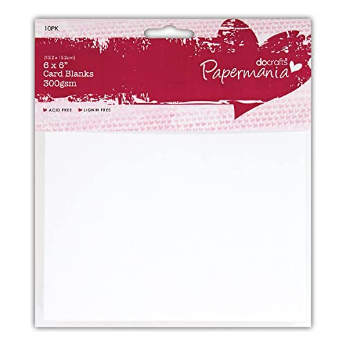 Papermania Blanko-Karten und Umschläge, 15 x 15 cm, 300 g/m², 10 Stück, Weiß von Papermania