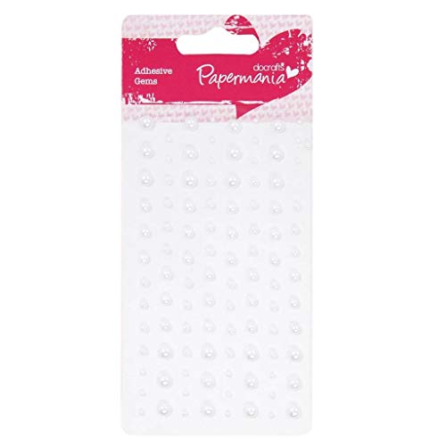 Papermania Adhesive Stones Sortiment (104 Stück) - Weiße perlen von Papermania