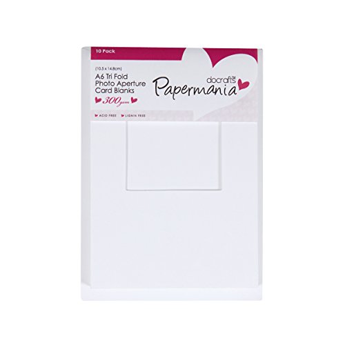 Papermania PMA150107 Passepartoutkarten, mit Öffnung quadratisch 300 g/m² A6 weiß von Papermania
