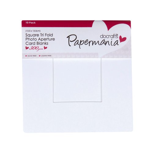 Papermania PMA150207 Quadratisch Tri Fold Foto Aperture Karte Blanks 300gsm 10Pk - Weiß von Papermania
