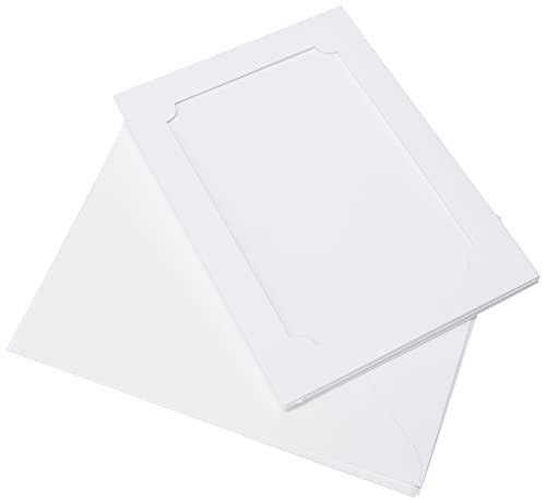Papermania PMA151600 7 x 12,7 cm 300 gsm Fach Faltung Tri Fold Aperture Karten und Umschläge, 4 Stück, Weiß von Papermania