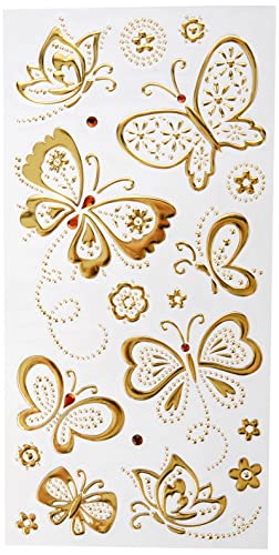 Papermania PMA8241106 Edelstein Schmetterlinge Aufkleber, Gold Papermania PMA8241106 Edelstein Schmetterlinge Aufkleber, Gold von Papermania