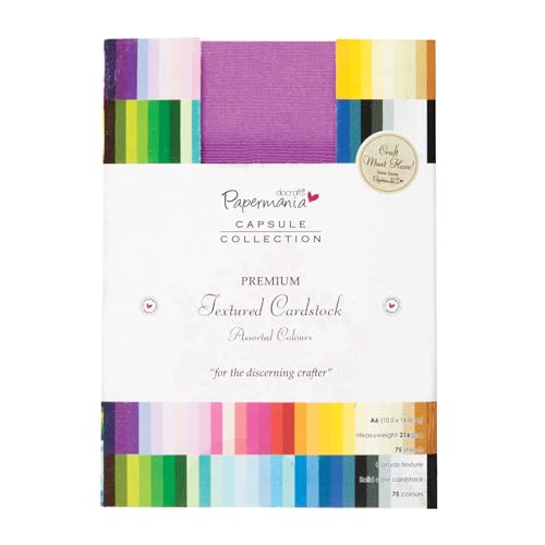 Papermania Premium Textured Solid Cardstock Pack A6 75/Pkg-Multi von Docrafts