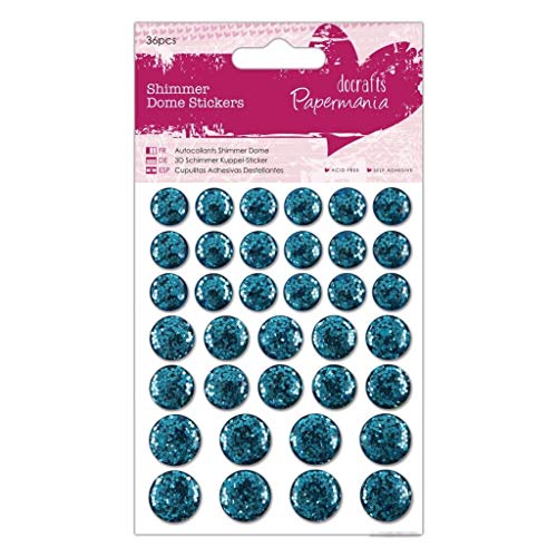 Papermania Shimmer Dome Stickers - türkis - 36 Stück von Papermania