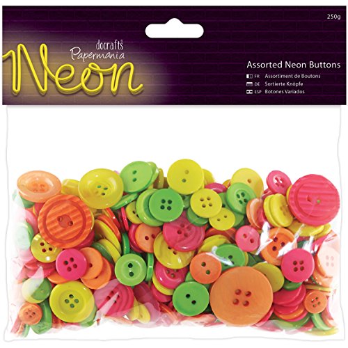 Papermania Verschiedene Knöpfe Neon, 250 g, Mehrfarbig, Einheitsgröße von Papermania